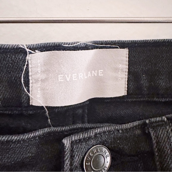 Everlane High Waist Straight Leg Jeans Black - Picture 3 of 5